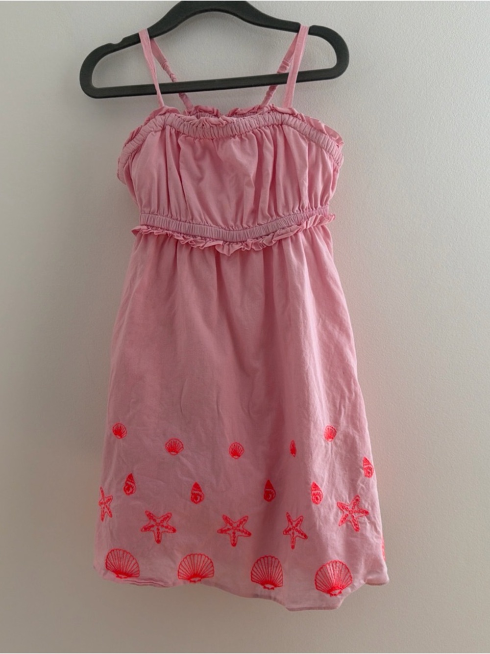 Crewcuts Toddler Sun Dress Beach Shells Starfish Pink Seaside size 3